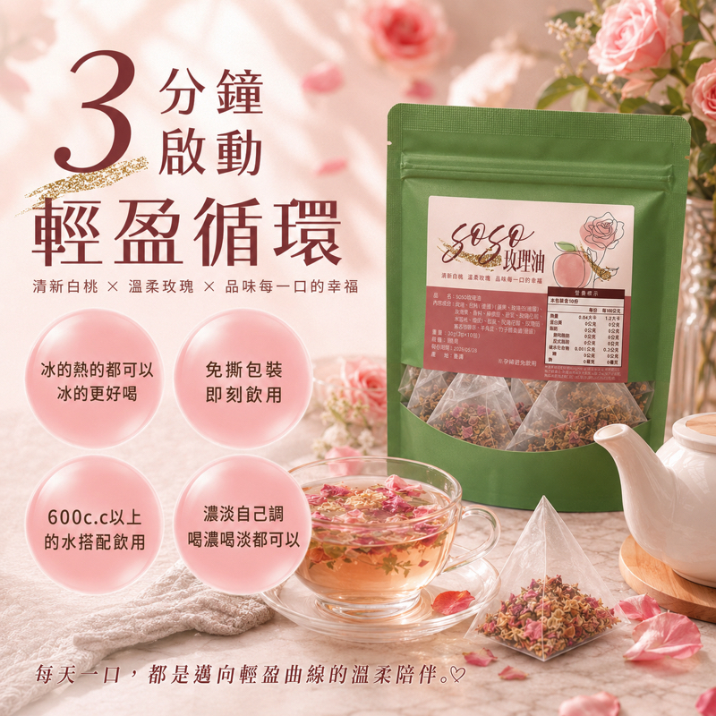 SOSO玫理油 花茶3.5G*10入/包:圖片 3